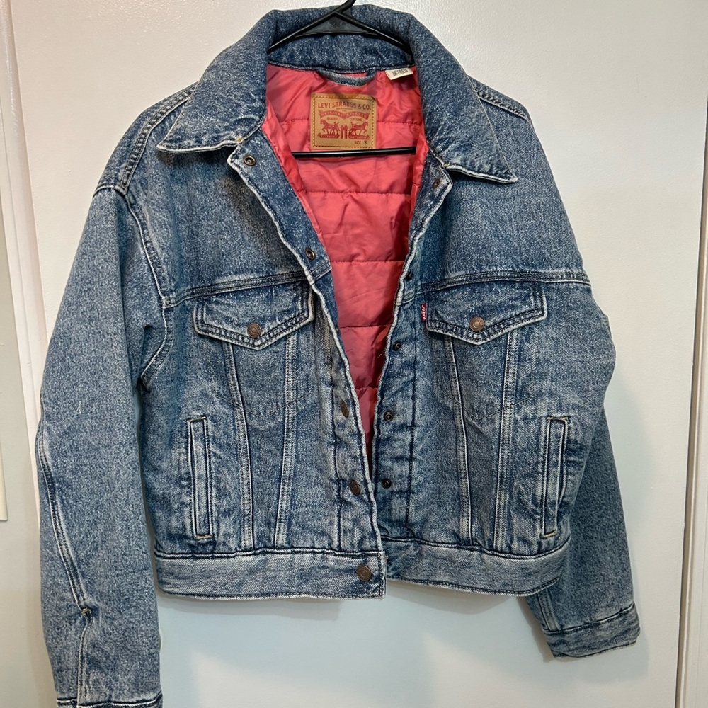 Levi's Washed Blue Jacket with pink Interior